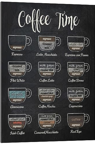 Posterlounge Coffee Time (Englisch) Acrylglasbild 20 x 30 cm Schwarz Essen & Trinken Wanddeko