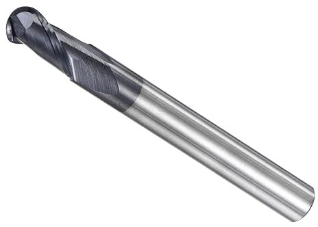 CoCud Boule Nez Extrémité Fraise, 3mm Rayon 6mm Tige 75mm Longueur, AlTiN Revêtu P05 Carbure 2 Flutes Fraisage Cutter CNC Routeur Embout - (pour Inox Acier Durci Acier)