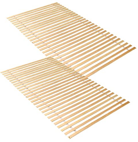 Jopassy lattenroste 2X Rollrost rolllattenrost 90x200cm 28Latten bodenbett bis 200 kg belastbar verstellbar fertig montiert holzlatten bettrahmen ersatzlatten federholzleisten für Floor