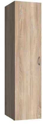 Lomadox Garderobenschrank Kleiderschrank 1-türig mit Kleiderstange, Eiche, B/H/T ca. 45/185/54 cm