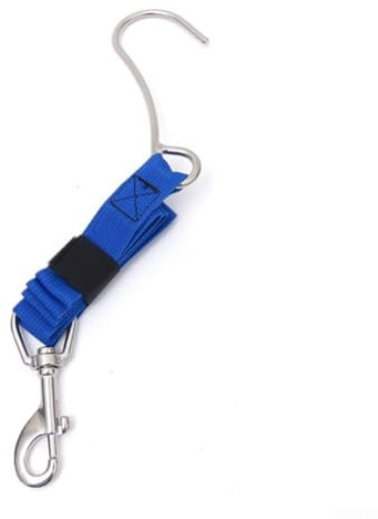 Buceo Cincha Gancho de flujo único con PP Cincha y Perno giratorio Catch para buceo Fijación de corriente oceánica 125 cm (azul)