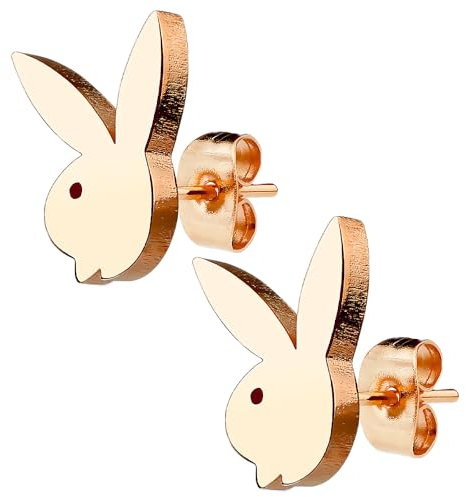 Taffstyle Ohrstecker Ohrringe Ohrhänger Schmuck Playboy Hase Rosegold