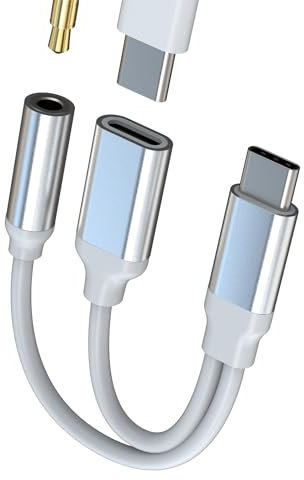 Type C to 3.5mm Headphone Dongle 2in1 Charging Cable Adapter for Apple IPhone15 Pro Max Plus for IPad Air Mini DAC USB-C Jack Charger Splitter Audio AUX Cord Compatible With Samsung Galaxy S20 S22 S23