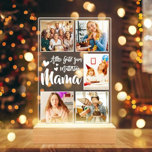 Personalisierte Muttertagsgeschenk für Mama, Personalisierte Foto Acrylglas Platte, Personalisiert Bilderrahmen, Personalisierte Fotogeschenke Frauen, Personalisierte Geburtstagsgeschenk für Mama