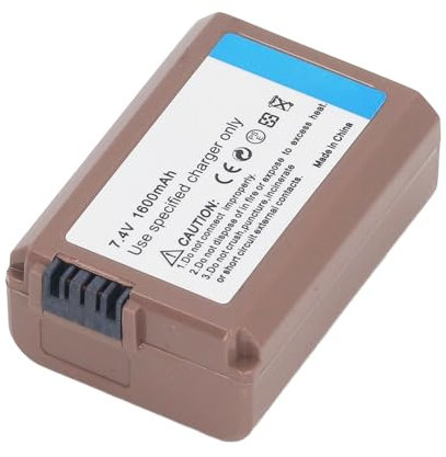 NP FW50 Battery Pack 1600mAh, Rechargeable Liion Replacement Battery with Type C Direct Charging Port, for Sony ZV E10 for Alpha A6500 A6300 A6000 A7 II A7R II A7S II A5000 A5100