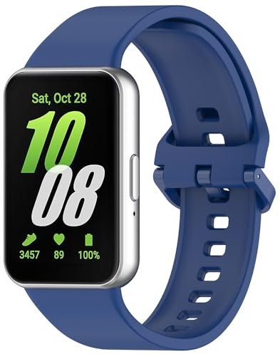 Silikon Armband für Samsung Galaxy Fit 3, Sport Armbänder Uhrenarmband, Ersatzarmband für Samsung Galaxy Fit 3 (Navy)