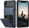 Draamvol for iPhone X Case iPhone XS Case with Card Holder Slots Armor Shockproof Flip Wallet Case Hard PU Back Soft TPU Inner Bumper Cover for iPhone X/iPhone XS Phone Case, Blue