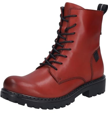 Josef Seibel Damen Combat Boots Marta 02,Weite G (Normal),Wechselfußbett,schnürstiefel,Stiefel,Bootee,Booties,halbstiefel,rot,37 EU