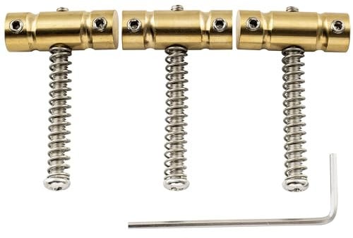 Musiclily Ultra 10.8mm Compensated Brass Saddles In-Tune Barrel Bridge Saddles for Tele Telecaster Style Electric Guitar, Nickel Screws