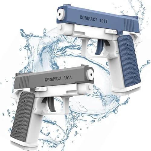 2PCS Kleine Wasserpistole Wasserpistole Klein,Wasser Pistole,Water Gun,Wasserpistole Schwarz,Mini Wasserpistole,Wasserpistolen,Großer Reichweite,für Schwimmbad,Strand,Blau+Grau