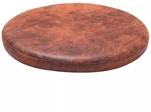 MOODMUSE Rundes Stuhlkissen,Runde Sitzkissen,Leder-Sitzpolster for Runde Stühle,4 cm Dickes Stuhlkissen Aus Memory-Schaum(Orange,35cm)