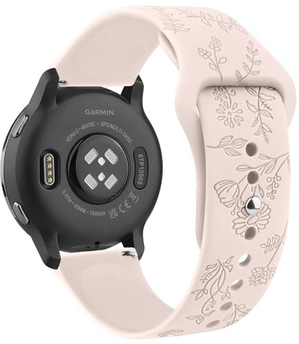 AK für Garmin Venu 2 / Garmin Venu 3 / Vívoactive 4 / Forerunner 255 265 Music Armband Damen Herren, 22mm Gravierte Uhrenarmband Silikon Ersatzarmbänder für Garmin Venu 3/Garmin Vivoactive 4