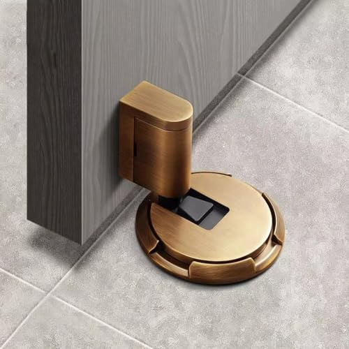 Mechanical Floor Door Stopper Heavy Duty Indoor Adjustable Height Holder with Screws - Windproof No Drilling