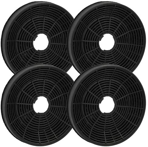 vhbw 4x Aktivkohlefilter kompatibel mit Bosch DWK065G60, DWK065G20, DWK095G60, DWK095G20 Dunstabzugshaube - 16 cm