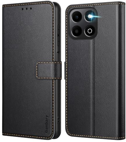 Ganbary Coque pour Honor 200 Smart, [Housse en Cuir PU Premium] [Etui à Rabat] [Pochette de Portefeuille], Étui de Protection pour Honor 200 Smart - Noir