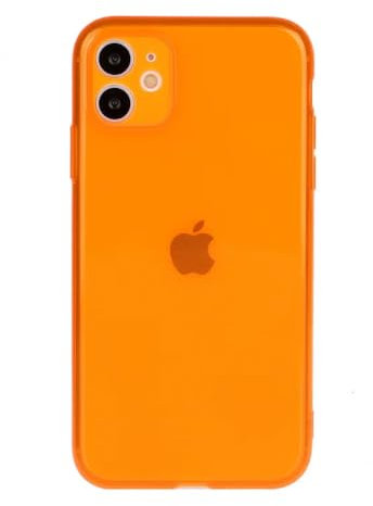 LIFEKA Neon Fluorescent Shockproof Case For iPhone 15 14 13 12 11 Pro Max XR X XS Max 6 7 8 Plus SE 2 Candy Color Soft TPU Clear Cover,orange,For iPhone XS Max