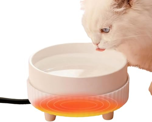 Beheizte Haustier Wassernapf - USB Wiederaufladbare Heizschüssel, Leise Haustier Wassernapf Heizung | Automatisch Beheizte Tier Trinkschüssel, Isolierter Haustier Wasserspender für Kätzchen Welpe