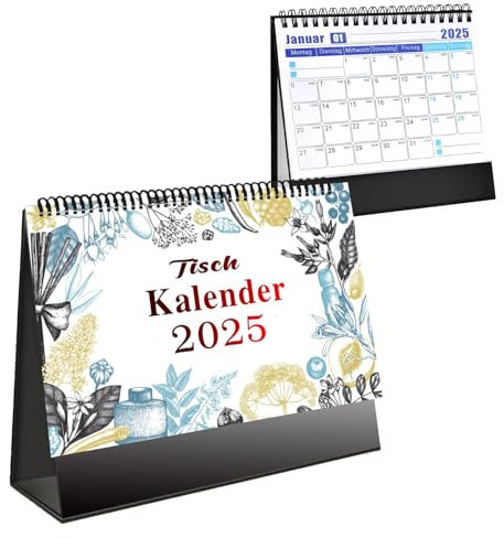 MisFun Calendario 2025, Calendario Sobremesa 2025, Planificador Semanal, Calendario Mesa Con Espacio para Anotar, Calendario 160 X 175 MM, Calendario Mensual de Sobremesa Lista de Tareas Pendientes(C)