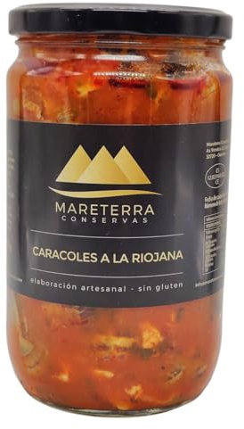 Escargots à la sauce Riojanaise. Compote d'escargots. Jarretière épicée. Gourmet. Escargots cuits 720ml. Recette familiale et maison. Cadeau original tout le monde. Produit 100% fabriqué en Espagne.
