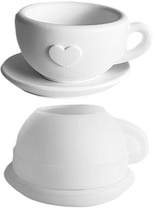 Walopola Candle Cup Silicone Mold, Coffee Mug Mould, Plaster Resin Casting Mold with Saucer, Tea Cup Resin Casting Mold, Pot Resin Mold, Plaster Mold for Home Decor