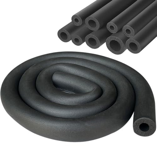 Tube D'isolation Isolation Tuyaux Chauffage Ø 28 mm Isolation de Tuyau 1.8m Tuyau D'isolation pour Chauffage et Tube Climatisation (Noir, 28mm)