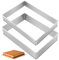 NAMYEUT 2 cornici da forno rettangolari regolabili, 5 cm e 8 cm di altezza, in acciaio inox, rettangolari, telaio regolabile per torte da 29 x 20 cm fino a 50 x 35 cm