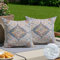 Vorysum Boho Outdoor Kissen Wetterfest 45x45 cm Dekokissen Sommer Kissenbezüge Vintage Kissenhülle Beige Sofakissen für Wohnzimmer Schlafzimmer Garten Dekorative 2er Set