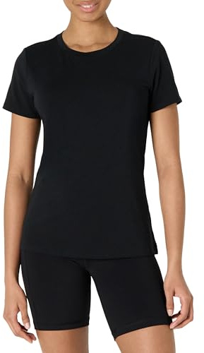 Amazon Essentials Damen Leichtes Kurzarm-Regular-Fit-Sport-T-Shirt für Yoga-Workout aus Weicher Baumwolle mit Rundhalsausschnitt