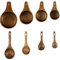 Juego de 8 tazas y cucharas medidoras de madera, accesorios de cocina vintage, bonitas tazas medidoras para cocinar, hornear, secar y líquido, suministros de cocina para hornear