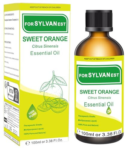 Aceite Esencial de Naranja Dulce FORSYLVANEST 100ML, Ideal Para Difusores de Aromaterapia, Humidificadores y Velas