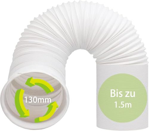 Tubo di scarico, 130 mm, per climatizzatore portatile, per climatizzatore mobile, asciugatrici, lunghezza 1,5 metri