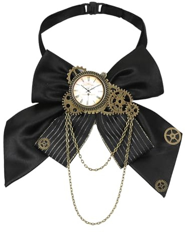 Meleager Steampunk Fliege, Steampunk Accessoires Damen, Retro Fliege, für Halloween, Karneval, Maskerade