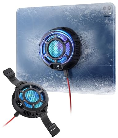 darkFlash iPad Cooler, Magnetic/Back Clip 2 in 1 Tablet Cooler for ipad/Surface pro/Samsung Tab, Steam Deck Fan, 30W Tablet Cooling Case with Temperature Display for Gaming, Live Streaming (GT-PRO)