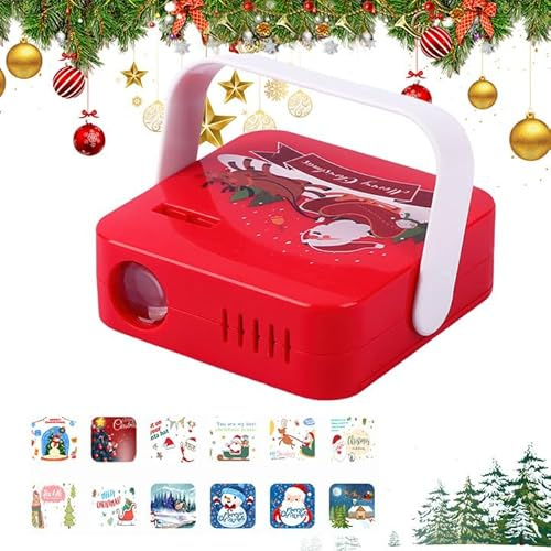 Projecteur de Noël LED pour enfants avec 12 thèmes de Noël - Projecteurs de Noël pour extérieur et intérieur - Flocon de neige - Père Noël pour décorations de fête de Noël (rouge)