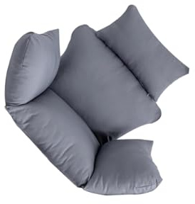 dijiusidy Egg Swing Chair Cushion Anti Slip Secure Tie Down Fit For Outdoor Relaxation Seating Ensuring Stays In Place During Made Polyester Fiber Thicken Basket Chair Seat Pad, Gray, 50 x45 x67 cm
