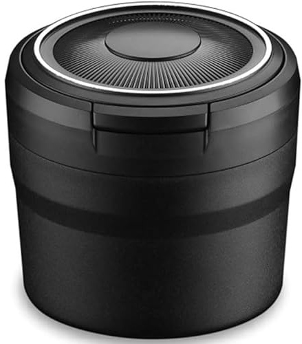 WTHDPHHH Auto-Aschenbecher für Nissan Juke/Juke Nismo RS 2010-2016 2017 2018 2019, Anti-Rauch und Anti-Staubr Zigarettenaschebecher Auto,Black