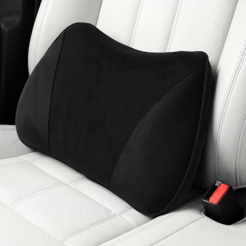 Alaoo Lendenwirbelstützkissen, Lendenstützkissen Auto, Schwarz | Memory Foam Lendenkissen, Taillengerechte Passformzur, Schmerzlinderung im unteren Rücken für Zuhause Büro Rollstuhl