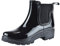 Jamron Donna Moda Chelsea Stivali da Pioggia Tacco Grosso Caviglia Alta Stivali di Gomma Nero SN02002 EU36