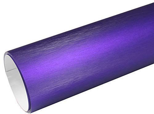Rapid Teck® 8,55€/m² AutoFolie Serie z560 Chrom 3D Brushed Purple 1m x 1,52m Alu gebürstet selbstklebende Premium Car Wrapping Folie mit Luftkanal