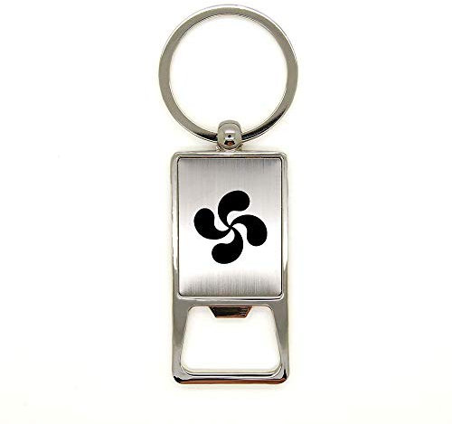 Porte clé en métal alu brossé Croix Basque décapsuleur gravure laser