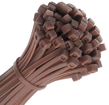 UKCable-Ties Brown Colour Cable Ties 100mm 140mm 200mm 300mm Nylon Zip Ties Wraps (25, 100mm x 2.5mm)
