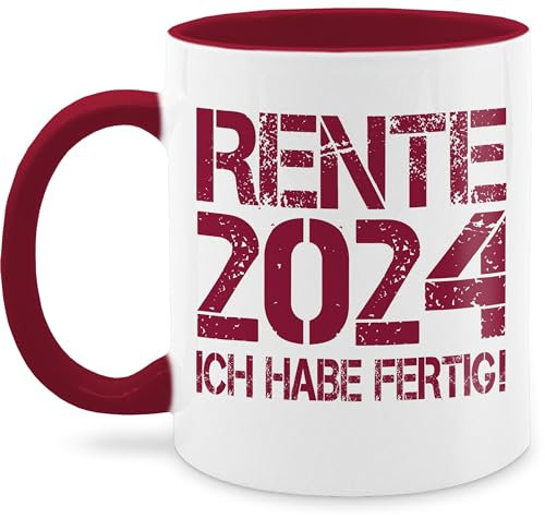 Tasse Tassen 325ml - Rentner - Rente 2025-325 ml - Bordeauxrot - rentnerin 2022 geschenk für renteneintritt retirement 2023 fanmug geschenke kollegin zum abschied rentnertasse ruhestand