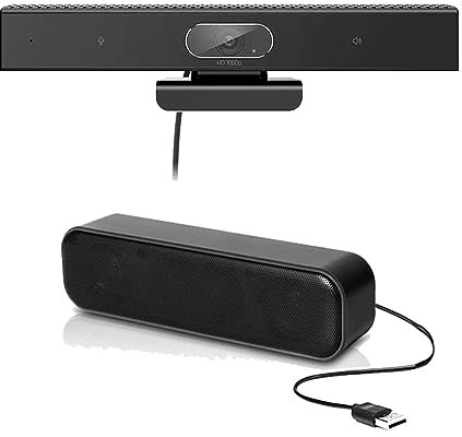 Webcam professionale HD 1080P | Soundbar USB | Pacchetto bundle | Compatibile con Freshdesk