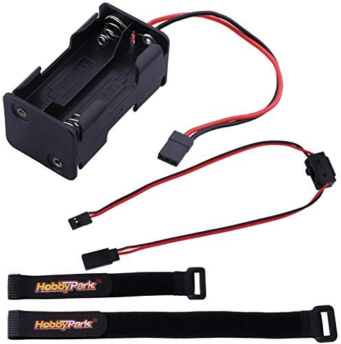 Sinoeem Hobbypark 4 Cell AA Battery Holder Case Box with JR Style Connector and On/Off Power Switch for 1/8 1/10 1/16 RC Cars Trucks Crawlers Off Road Buggy(2-Pack)