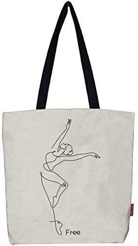hello-bags. Bolso tote bag con cremallera, forro y bolsillo interior. Exterior: Algodón 100%. Incluye sobre kraft de regalo. Modelo FREE. Color: Crudo/Negro. Medidas: 37x38 cm.
