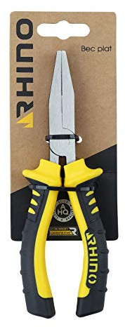 RHINO - Pince à bec plat 160 mm universelle - Fabriqué en Acier haute qualité - Longueur 160 mm - Manche bi-matière, longue durée de vie - Garantie à vie - Plusieurs tailles disponibles