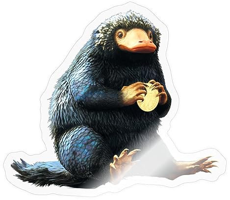 Spreadshirt Fantastic Beasts Niffler Beschützt Münze Sticker, max. 10 x 10 cm, 10 x 10 cm, Transparent glänzend
