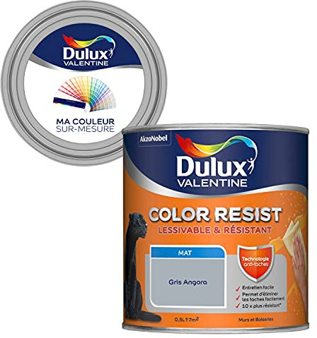 Ma Couleur Sur-Mesure par Dulux Valentine – Peinture Intérieure Murs, Plafonds, Boiseries - Palette Sens, Pièce à Vivre Mat, Gris Angora , 0,5 L