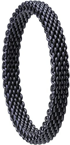 BERING Innenring schmal Edelstahl Mesh Milanaise blau 551-70-X1, Größe:7