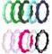 GALANI 10 Stück 3mm Damen Silikon Eheringe Gummibänder Silikon Ringe Partnerring Hochzeit Ringe für Männer und Frauen Größe 49 (15.6)